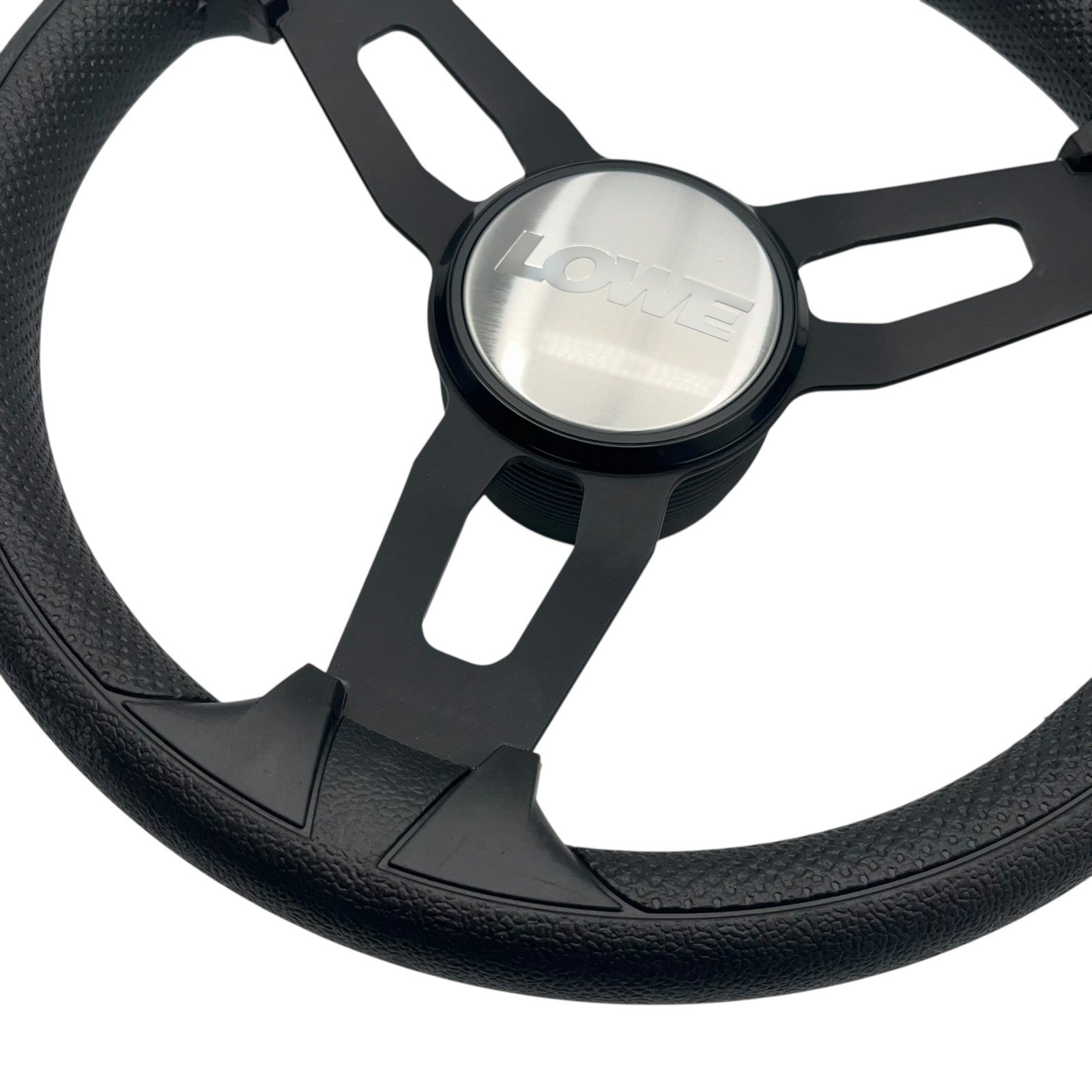 Model 15 Marine Steering Wheel Black Brushed Aluminum Spokes | Lowe