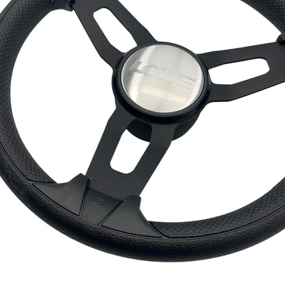 Model 15 Marine Steering Wheel Black Brushed Aluminum Spokes | Lowe