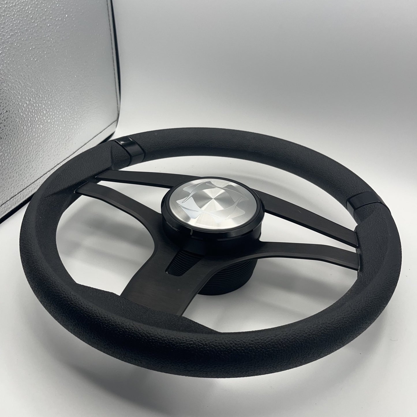 Badia Boat Steering Wheel Brushed Black Aluminum Spokes | Stingray