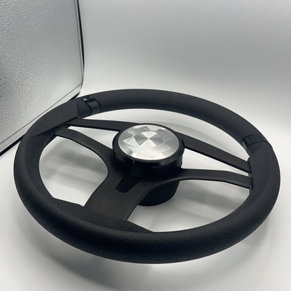 Badia Boat Steering Wheel Brushed Black Aluminum Spokes | Stingray