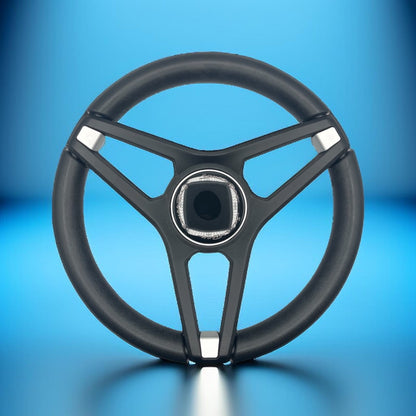 Molino Black w/Soft Touch Urethane Rim Boat Steering Wheel | South Bay Boats