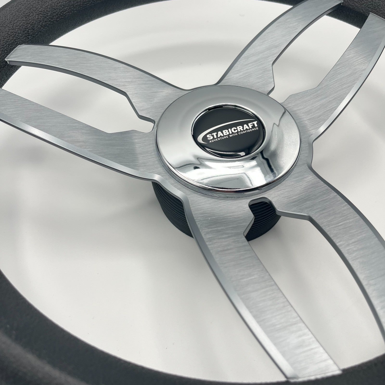 Cabrio Boat Steering Wheel Gray Brushed Alum Spoke | StabiCraft