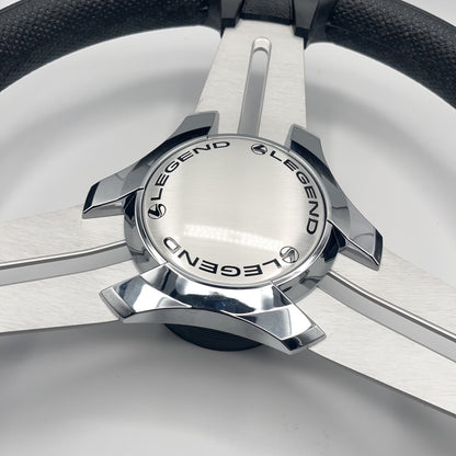 Model 15 Marine Steering Wheel Brushed Aluminum Spokes | Legend Boats