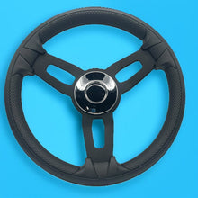 Model 15 Boat Steering Wheel Blk Brushed Alum Spokes | Chrome Blank