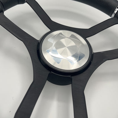 Malera Boat Steering Wheel Black Aluminum Spokes | Stingray