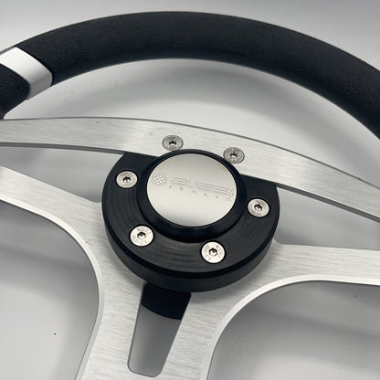Badia Boat Steering Wheel Brushed Aluminum Spokes | Gussi Snap-in