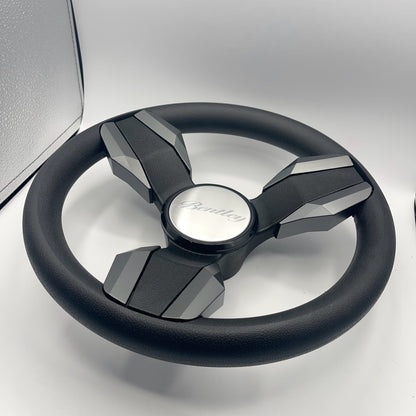 Collina Boat Steering Wheel Dark Gray Inserts - Bentley - Keyed ONLY