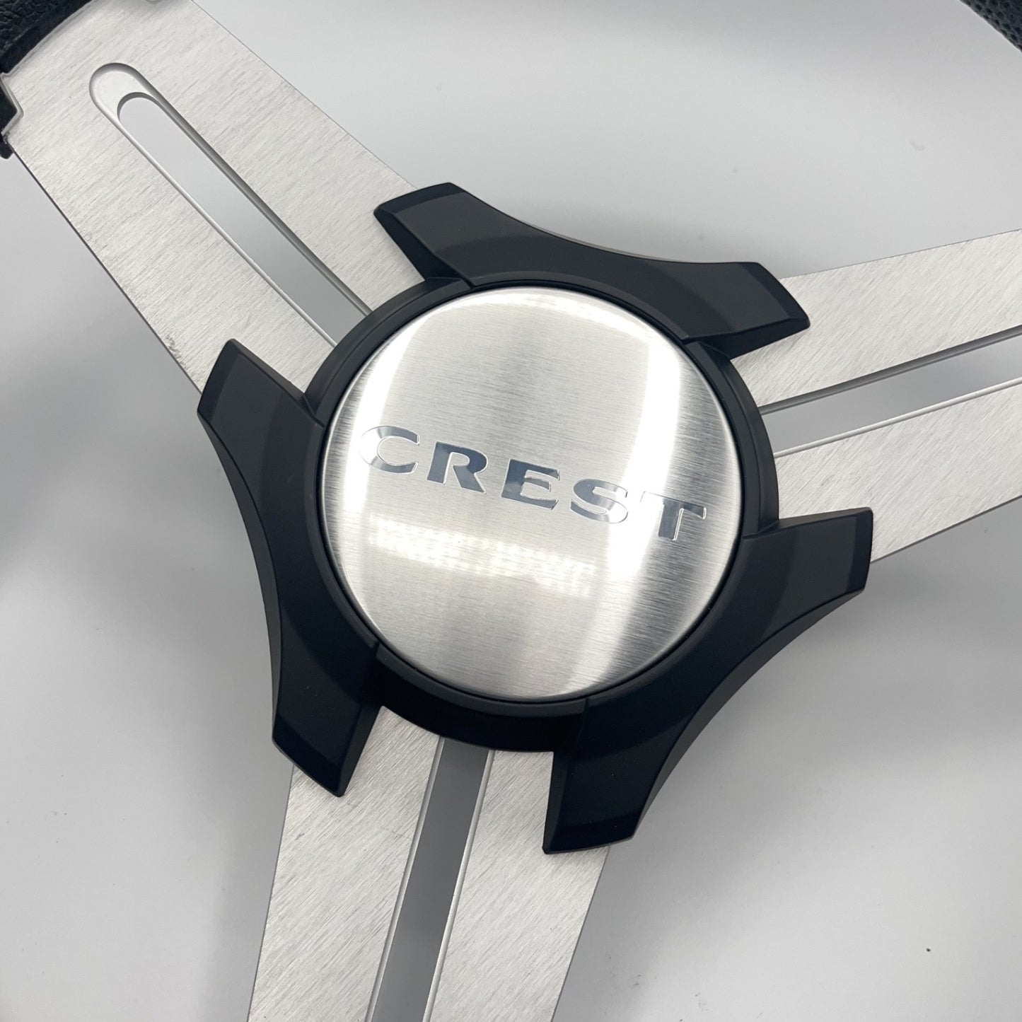 Model 15 Marine Steering Wheel Brushed Aluminum Spokes | Crest Logo