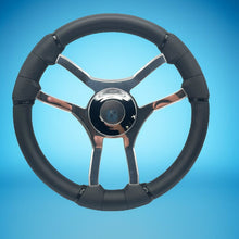 Malera Boat Steering Wheel Chrome Spokes | ABS Chrome Dome Blank SS Ctr.