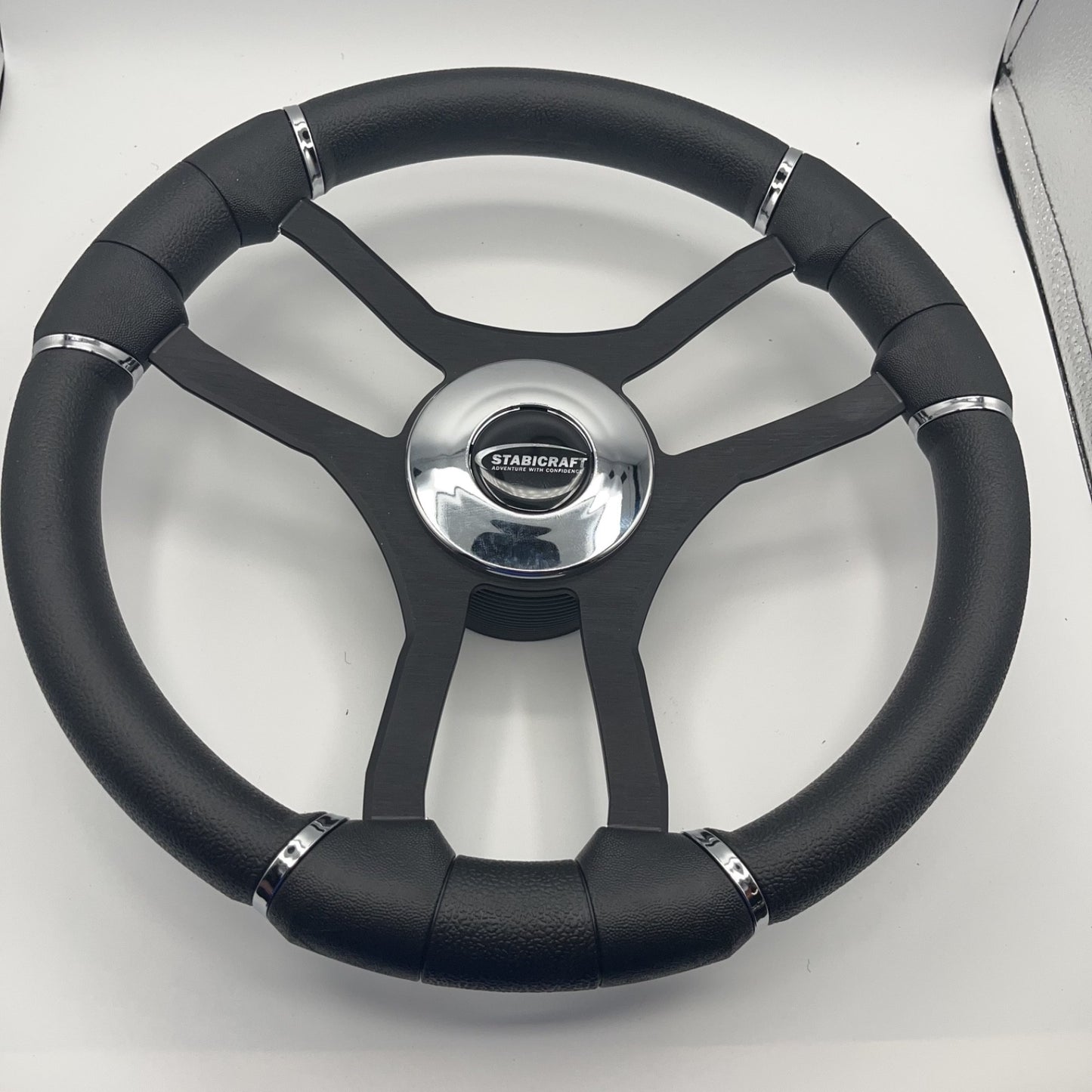 Malera Boat Steering Wheel Black Aluminum Spokes | Stabicraft