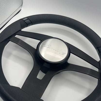 Badia Boat Steering Wheel Brushed Black Aluminum Spokes | Bentley