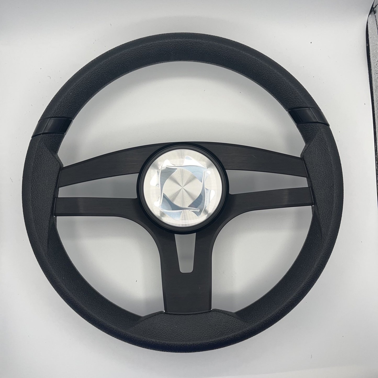 Badia Boat Steering Wheel Brushed Black Aluminum Spokes | Stingray