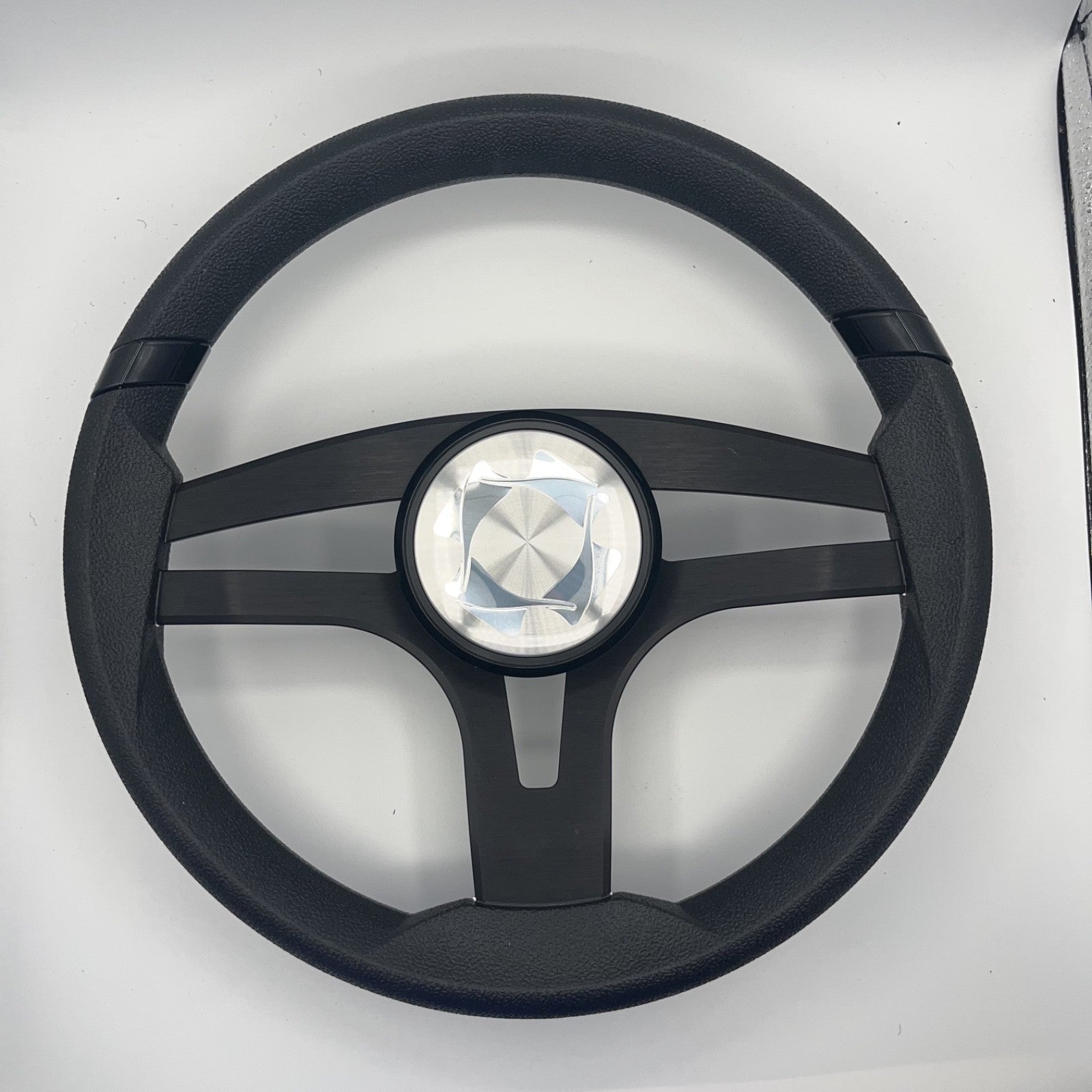 Badia Boat Steering Wheel Brushed Black Aluminum Spokes | Stingray