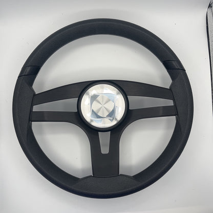 Badia Boat Steering Wheel Brushed Black Aluminum Spokes | Stingray