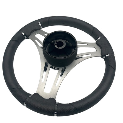 Verona Boat Steering Wheel Gray Brushed Aluminum Spokes | Starcraft Boats