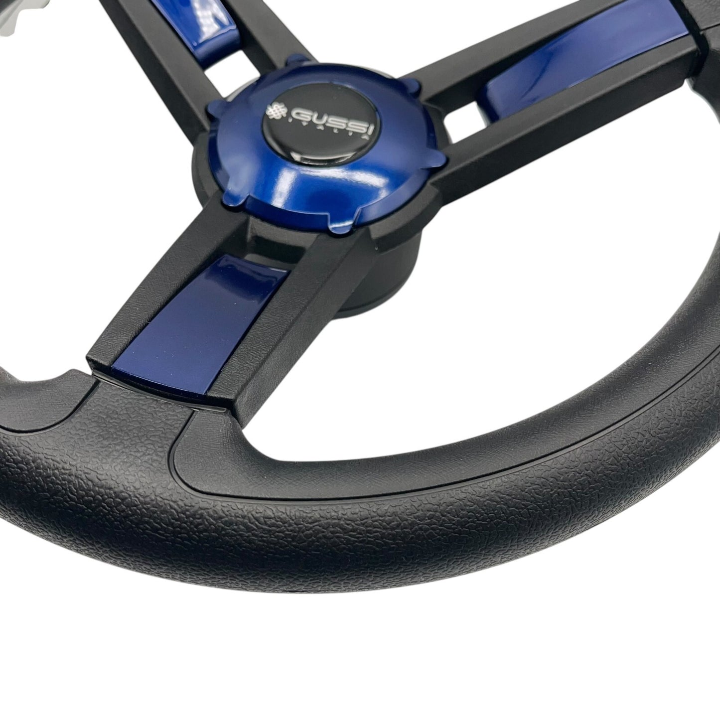 Giazza Golf Cart Steering E-Z-GO HUB Soft Touch Rim ABS Spokes - Blue Inserts