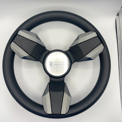 Collina Boat Steering Wheel Dark Gray Inserts - Seastar - Keyed ONLY