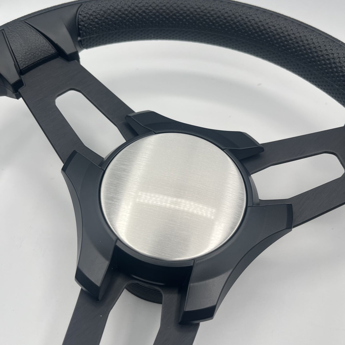 Gussi Italia Boat Model 15 Steering Wheel Black Brushed Alum Spokes |BlackPlain