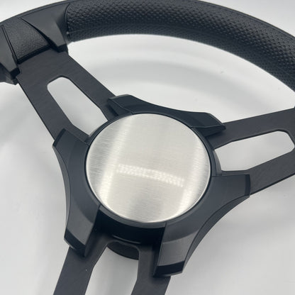 Gussi Italia Boat Model 15 Steering Wheel Black Brushed Alum Spokes |BlackPlain