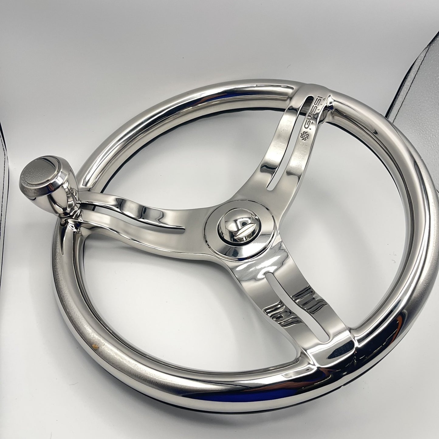 Cimbro Salt Water Boat Steering Wheel+Knob Polished Stainless Steel | Gussi