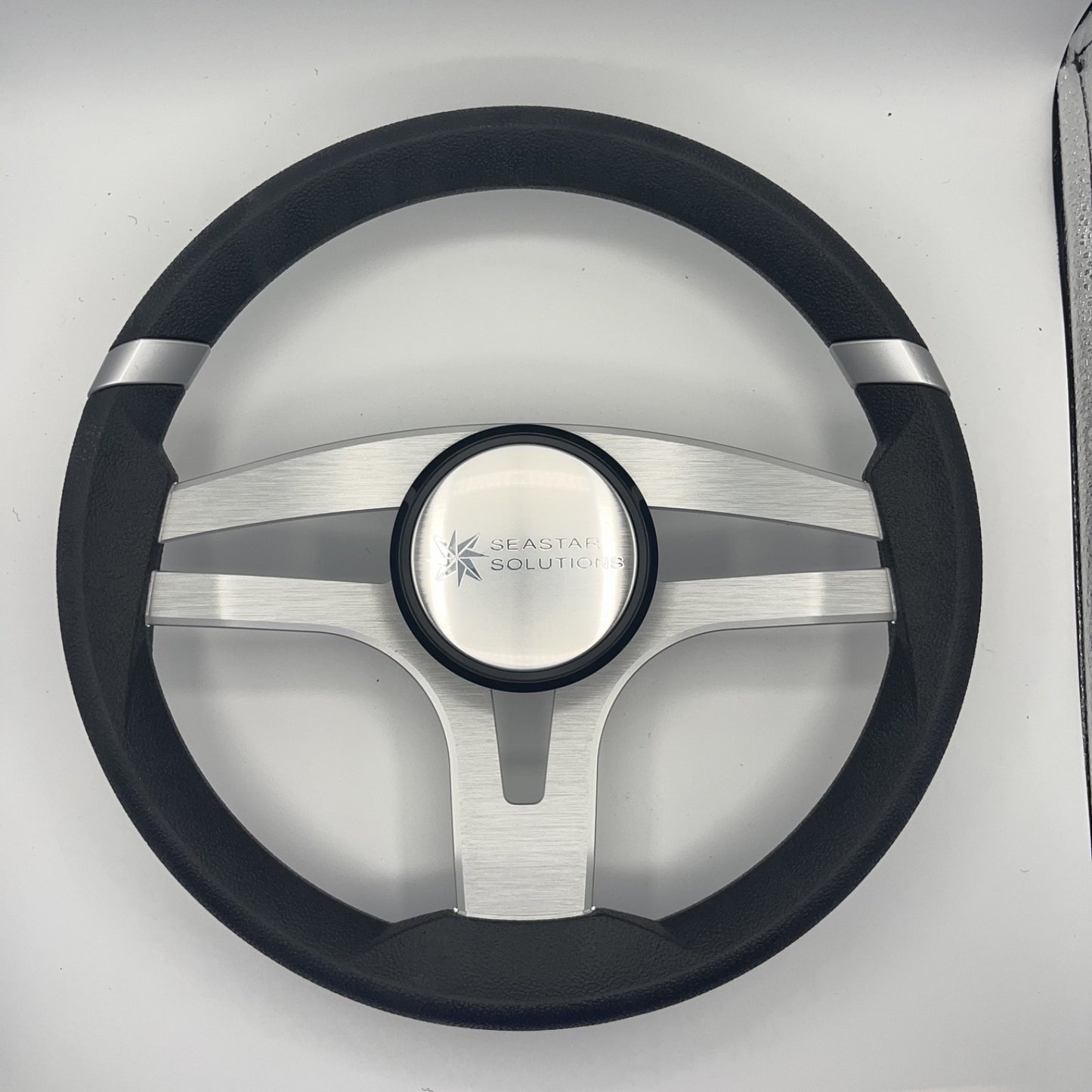 Badia Boat Steering Wheel Brushed Aluminum Spokes | Seastar Solutions
