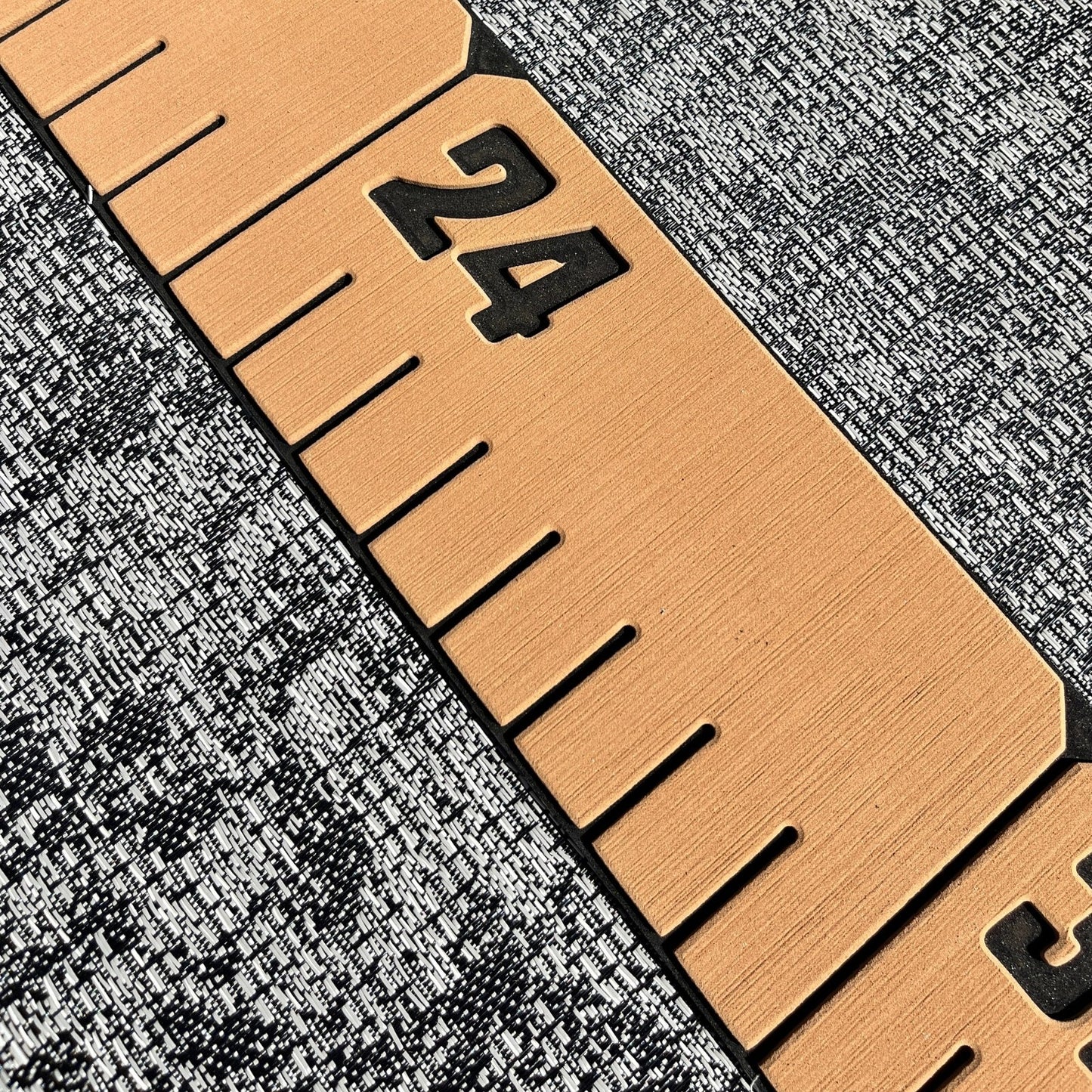 reFLEX | 36" Fish Ruler for Boats | Koa Brown over Aphotic Black - Routered