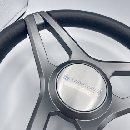 Molino Gray w/Soft Touch Urethane Rim Boat Steering Wheel | Gussi Italia