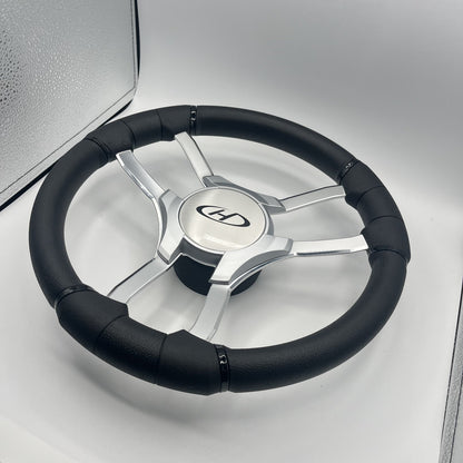 Malera Boat Steering Wheel Chrome Spokes | Harris Kayot Gray Star