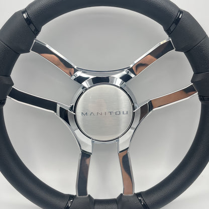 Malera Boat Steering Wheel Chrome Spokes | Manitou Chrome Star
