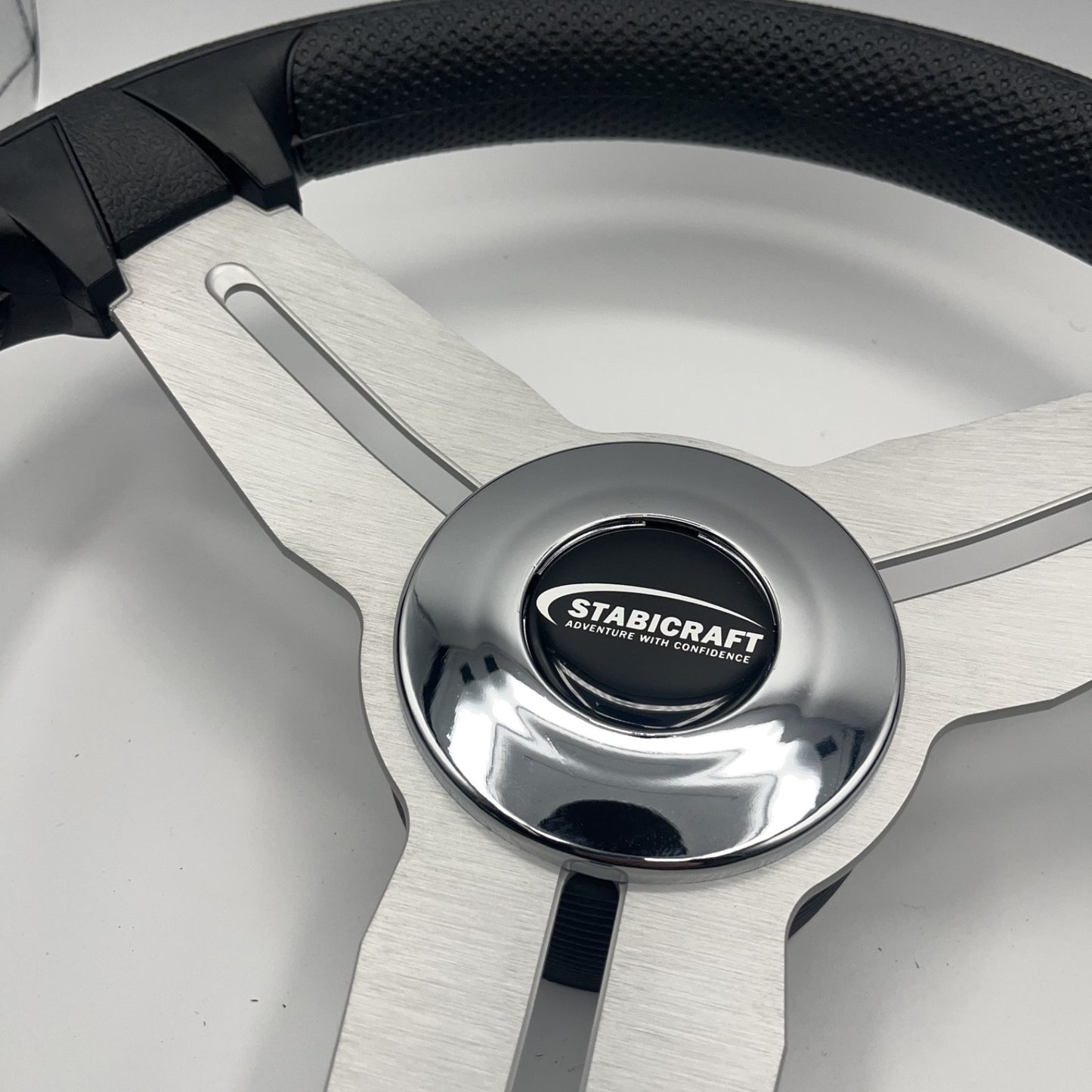 Model 15A Marine Steering Wheel Brushed Alum Spokes | Stabicraft Cap