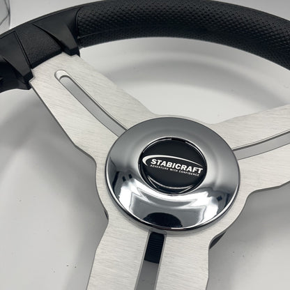 Model 15A Marine Steering Wheel Brushed Alum Spokes | Stabicraft Cap