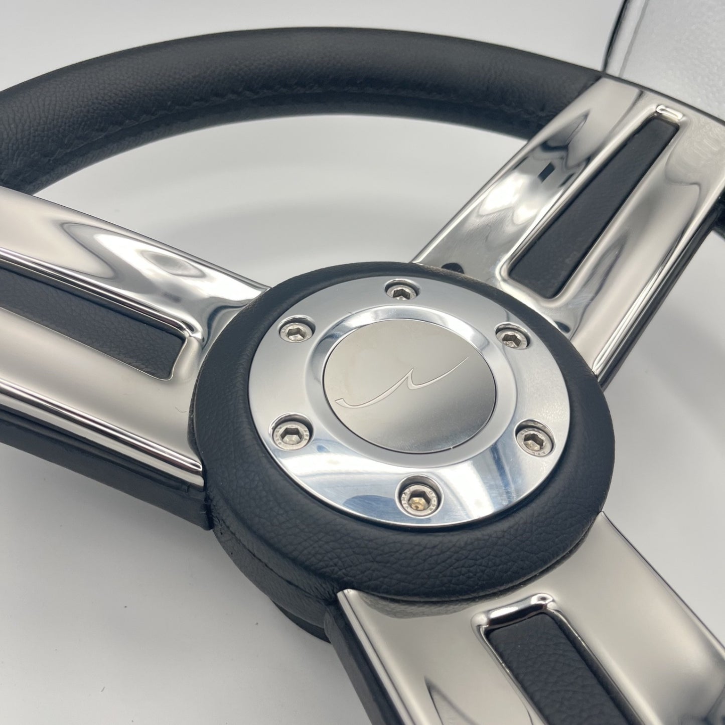 Gussi Italia Marine Steering Wheel Stainless Spoke Soft Touch Rim | Blue Wave