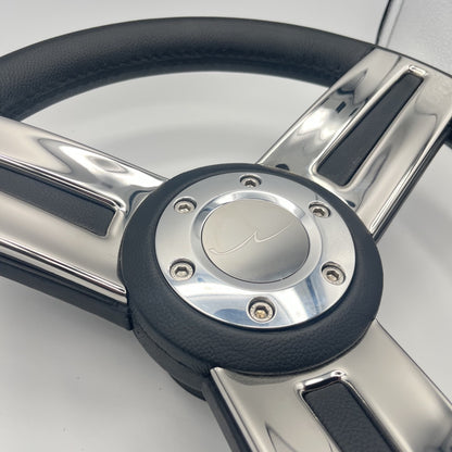 Gussi Italia Marine Steering Wheel Stainless Spoke Soft Touch Rim | Blue Wave