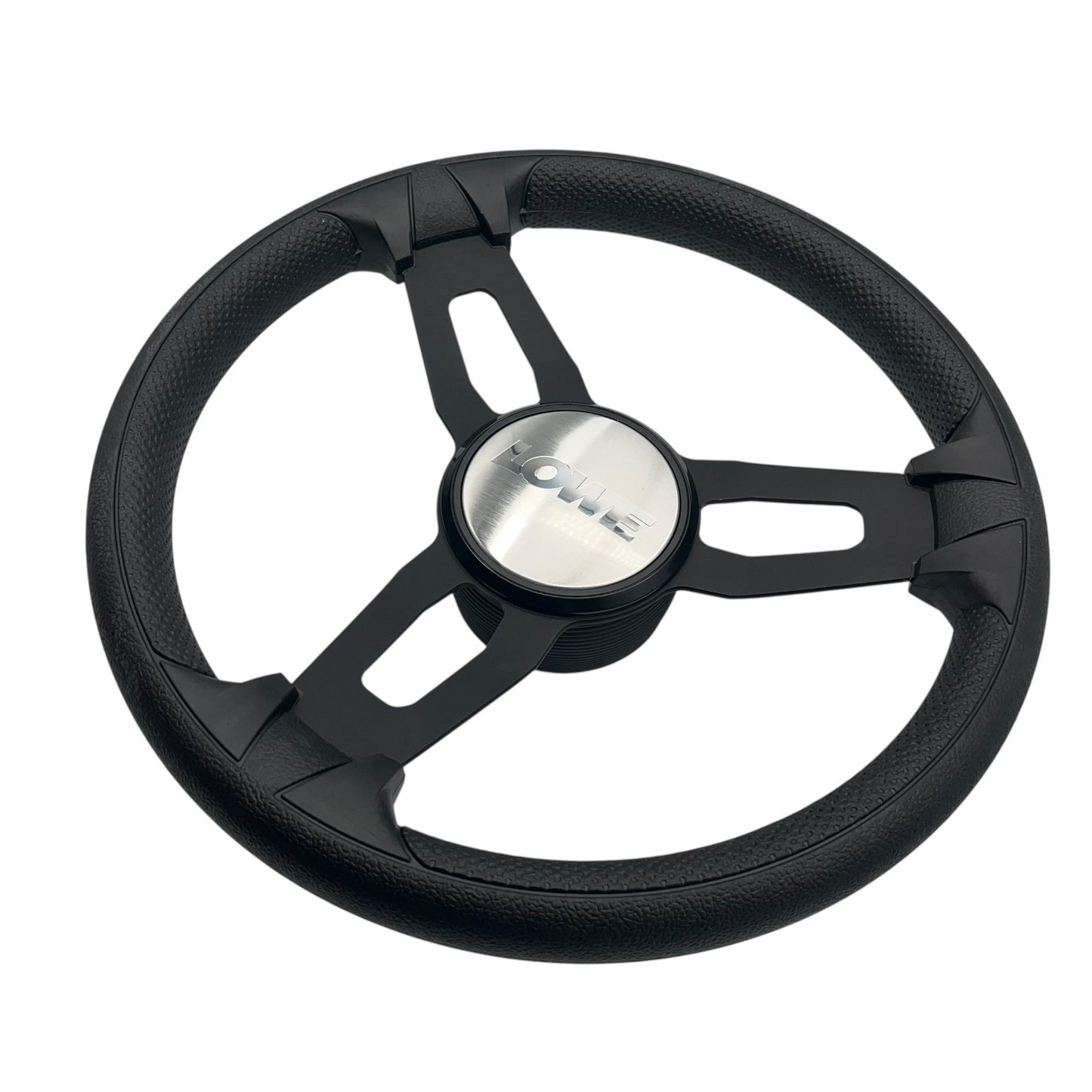 Model 15 Marine Steering Wheel Black Brushed Aluminum Spokes | Lowe