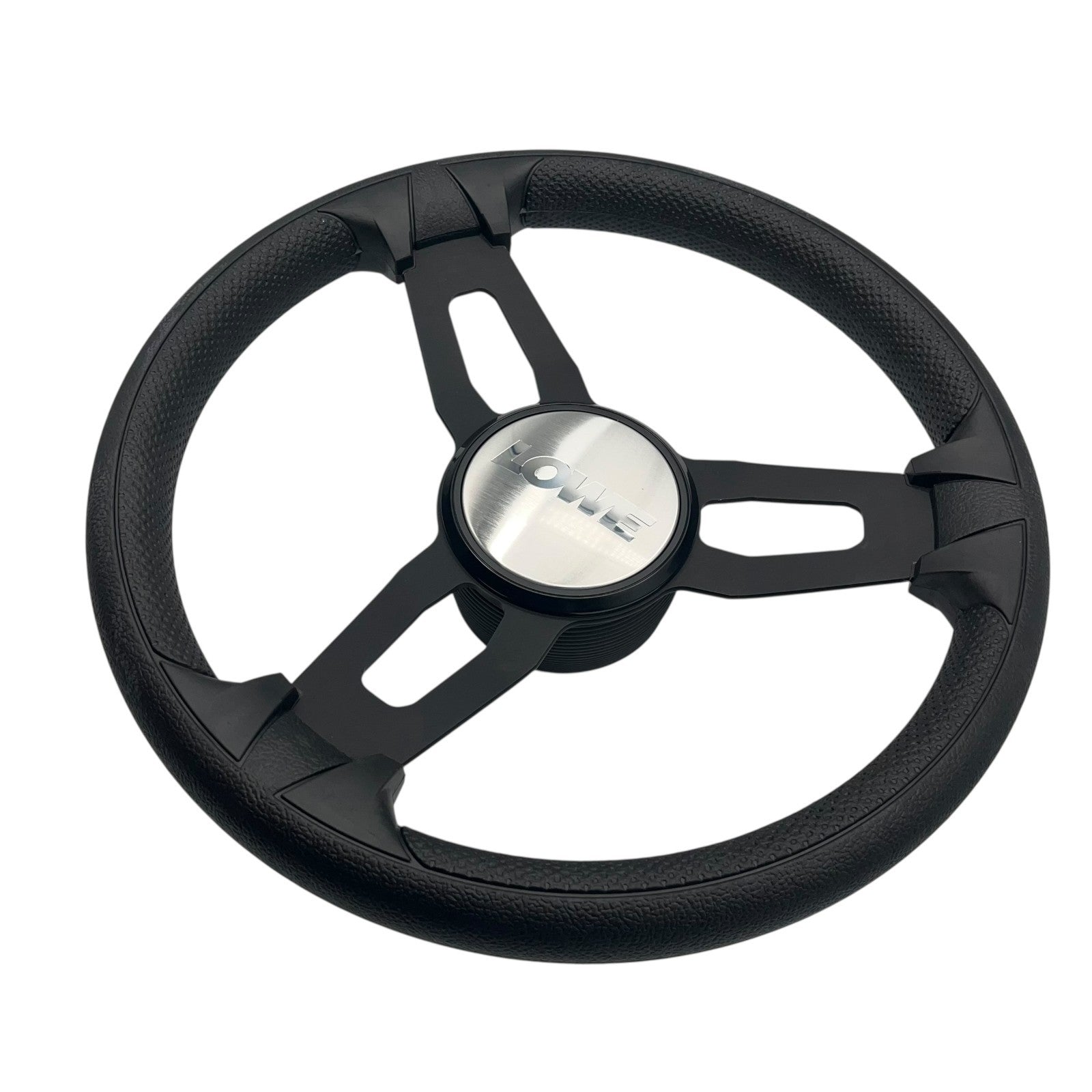 Model 15 Marine Steering Wheel Black Brushed Aluminum Spokes | Lowe
