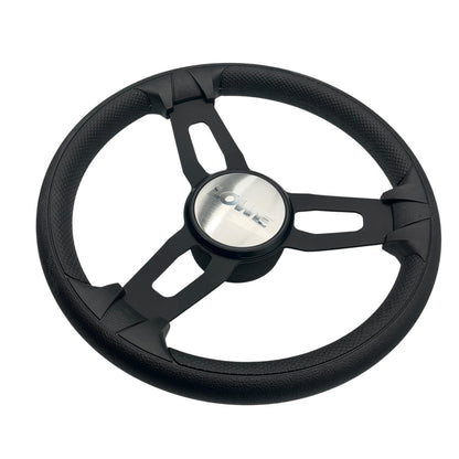 Model 15 Marine Steering Wheel Black Brushed Aluminum Spokes | Lowe