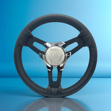 Model 15 Boat Steering Wheel Black Brushed Alum Spokes | SunChaser