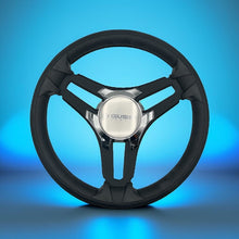 Gussi Italia Marine Steering Wheel Black Brush Metal Spokes | Gussi Logo
