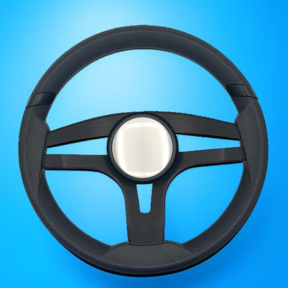 Badia Boat Steering Wheel Brushed Black Aluminum Spokes - Plain