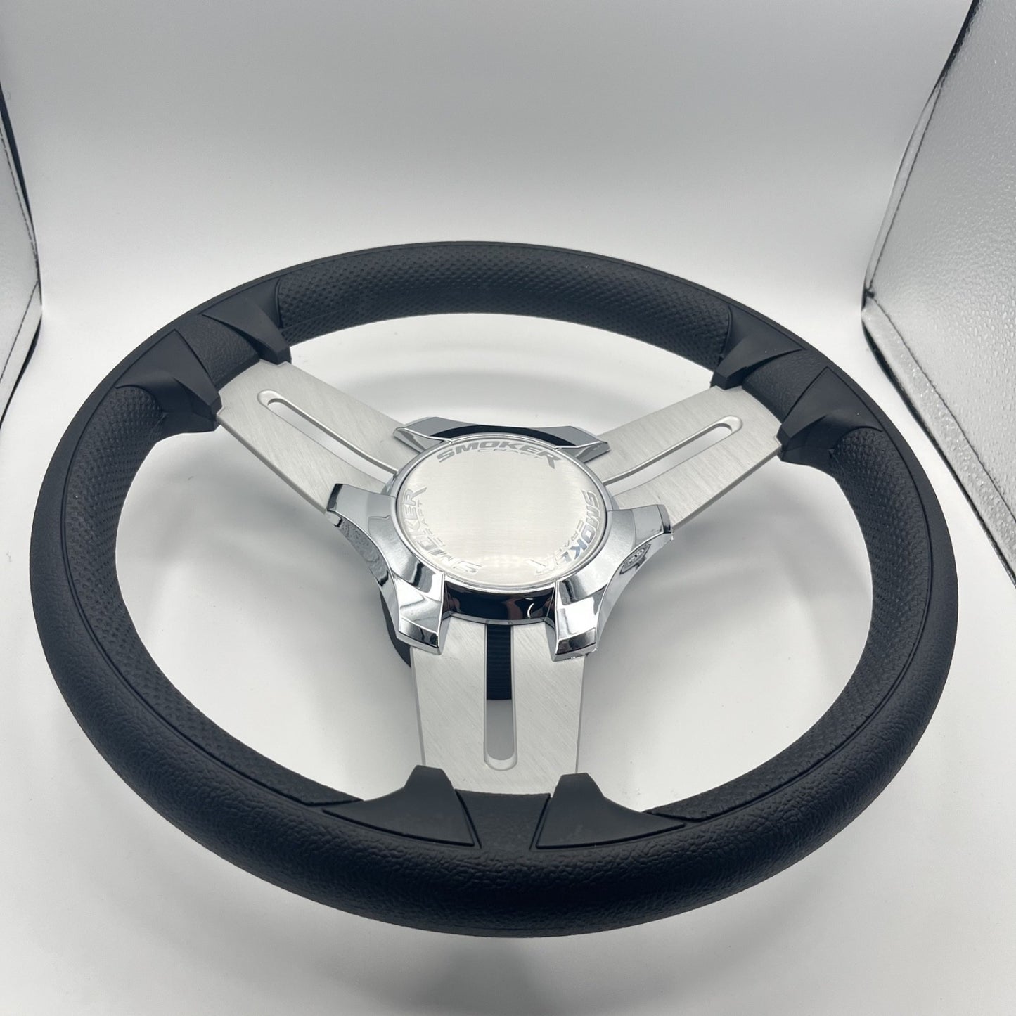 Model 15 Marine Steering Wheel Brush Alum Spokes | Smokercraft Chrome