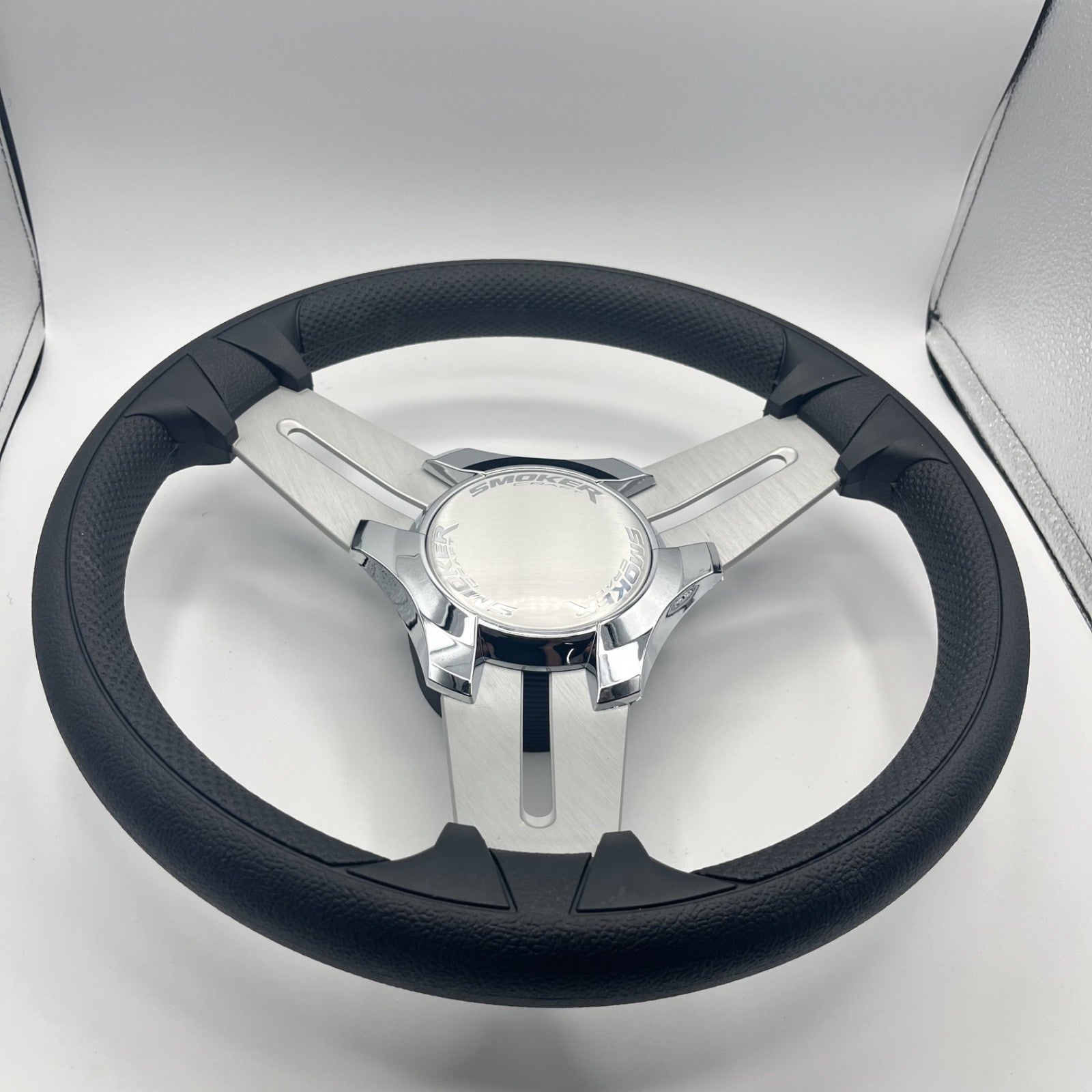 Model 15 Marine Steering Wheel Brush Alum Spokes | Smokercraft Chrome