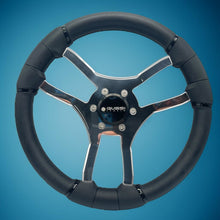 Malera Boat Steering Wheel Chrome Spokes | Snap in Stainless Gussi Cap