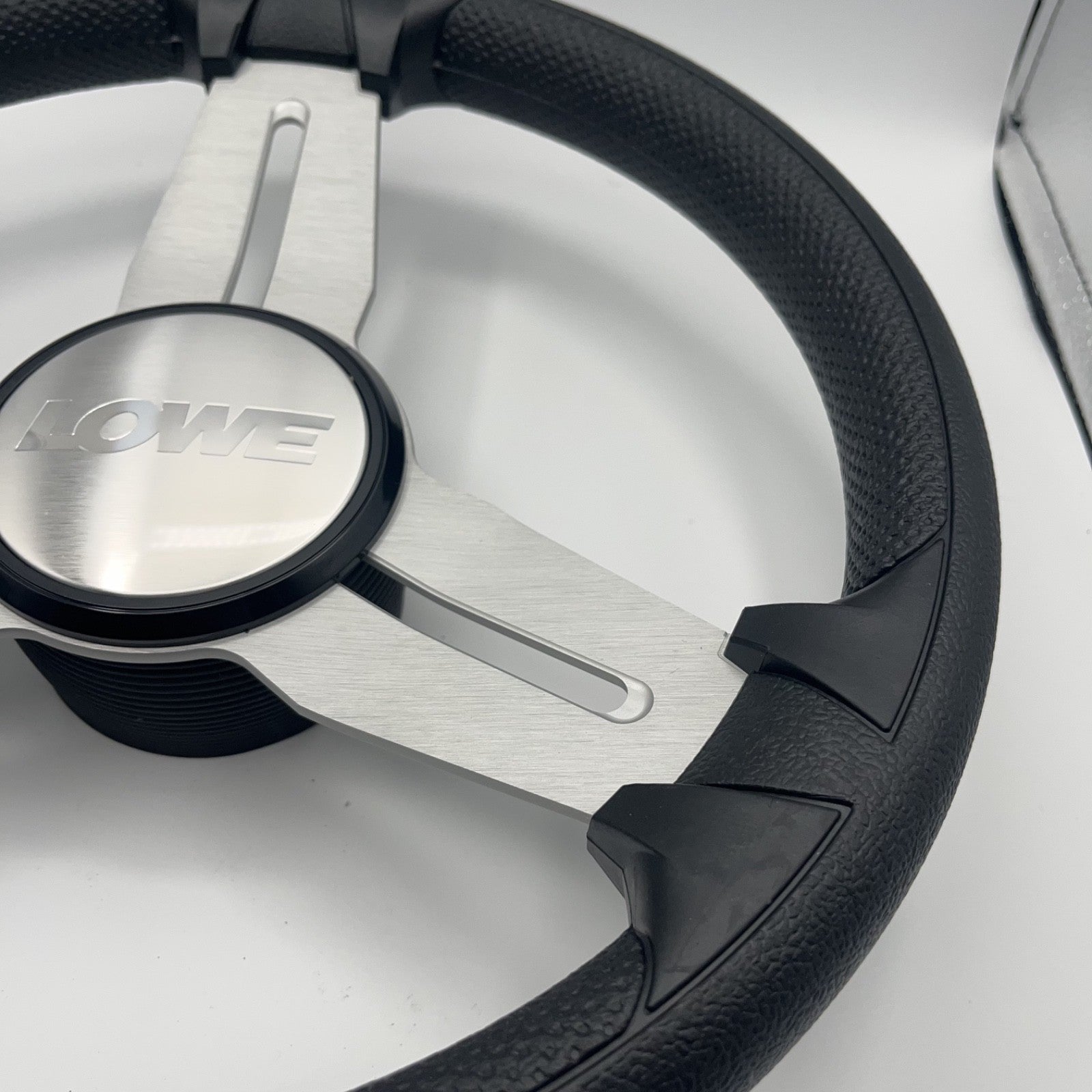 Model 15A Marine Steering Wheel Brushed Alum Spokes | Lowe Boats Cap