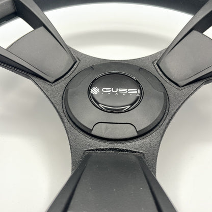 Model M13K Black Boat Steering Wheel KEY HUB Soft Touch Rim ABS Spokes