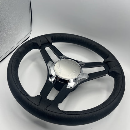 Gussi Italia Marine Steering Wheel Black Brush Metal Spokes | Sun Chaser