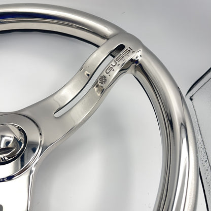 Cimbro Salt Water Boat Steering Wheel+Knob Polished Stainless Steel | Gussi
