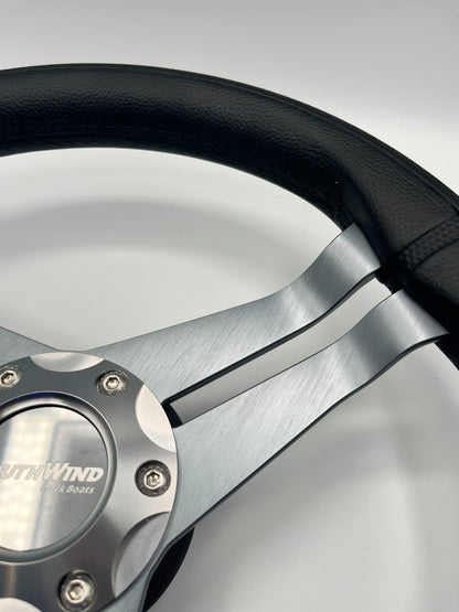 W208 Steering Wheel Gray Brushed Alum Spoke | SouthWind Deck Boats