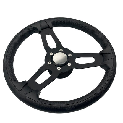 Model 15 Marine Steering Wheel Black Brushed Aluminum Spokes | Gussi Italia