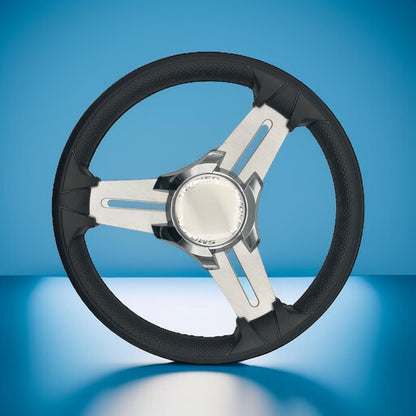 Model 15 Marine Steering Wheel Brushed Aluminum Spokes | Smokercraft