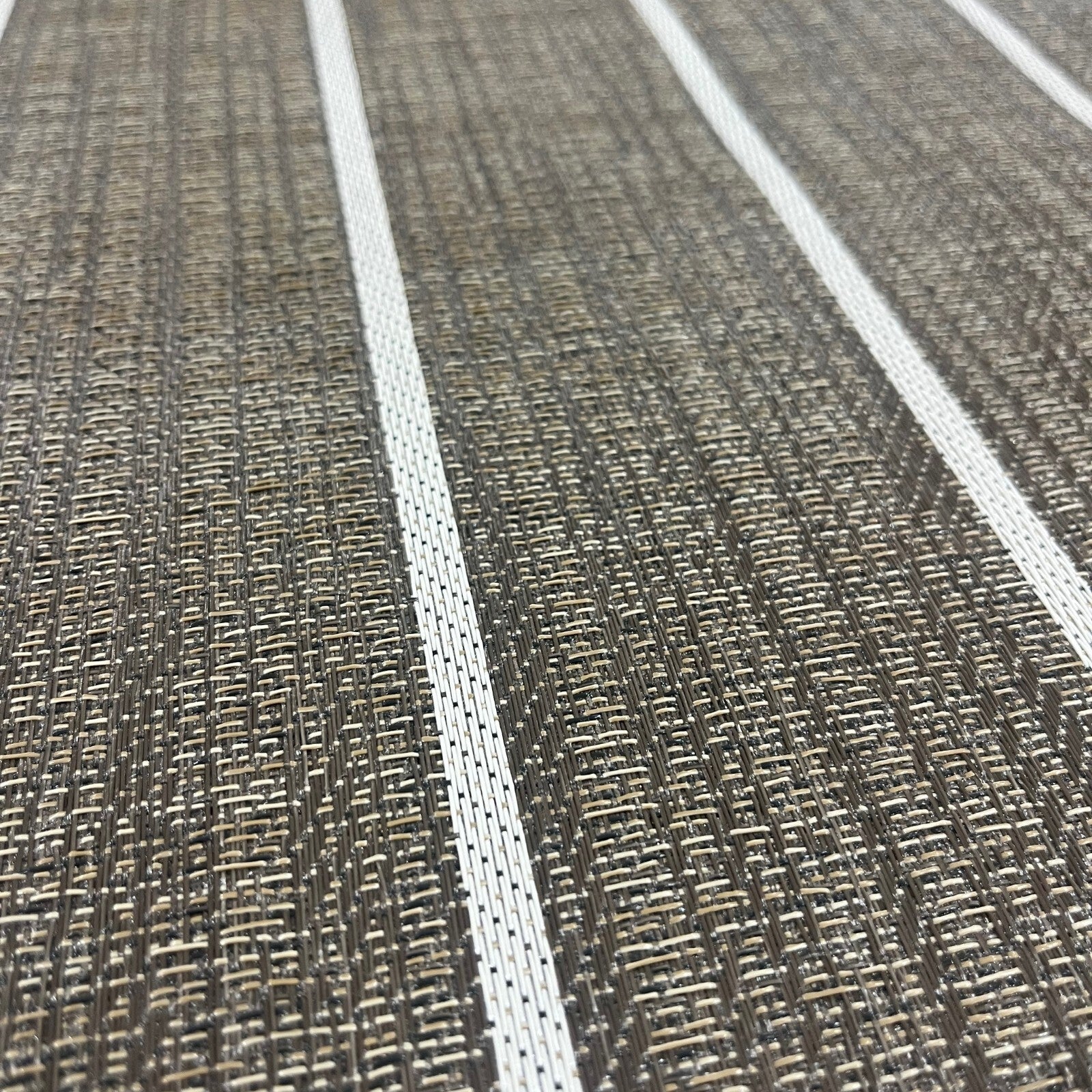 Woven Vinyl | Elmwood Teak - Leather Bound | 8'6" Wide | Choose Your Length